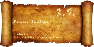 Kubis Ibolya névjegykártya